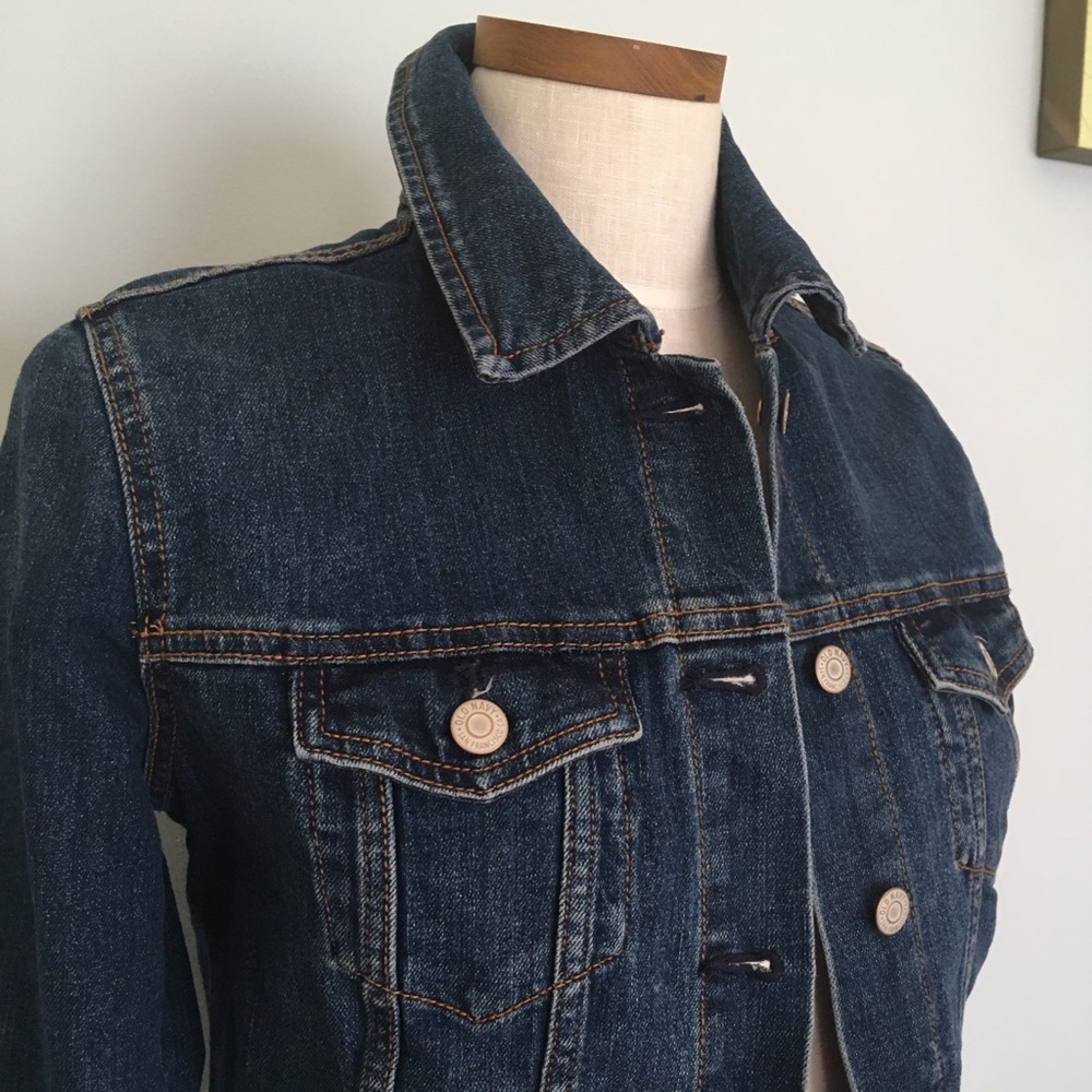 Womens Old Navy Blue Denim Jean Jacket Size Small